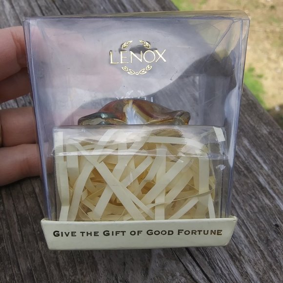 Lenox Silverplated Faux Gold Fortune Cookie Gift Of Love Marriage Proposal - Picture 3 of 15